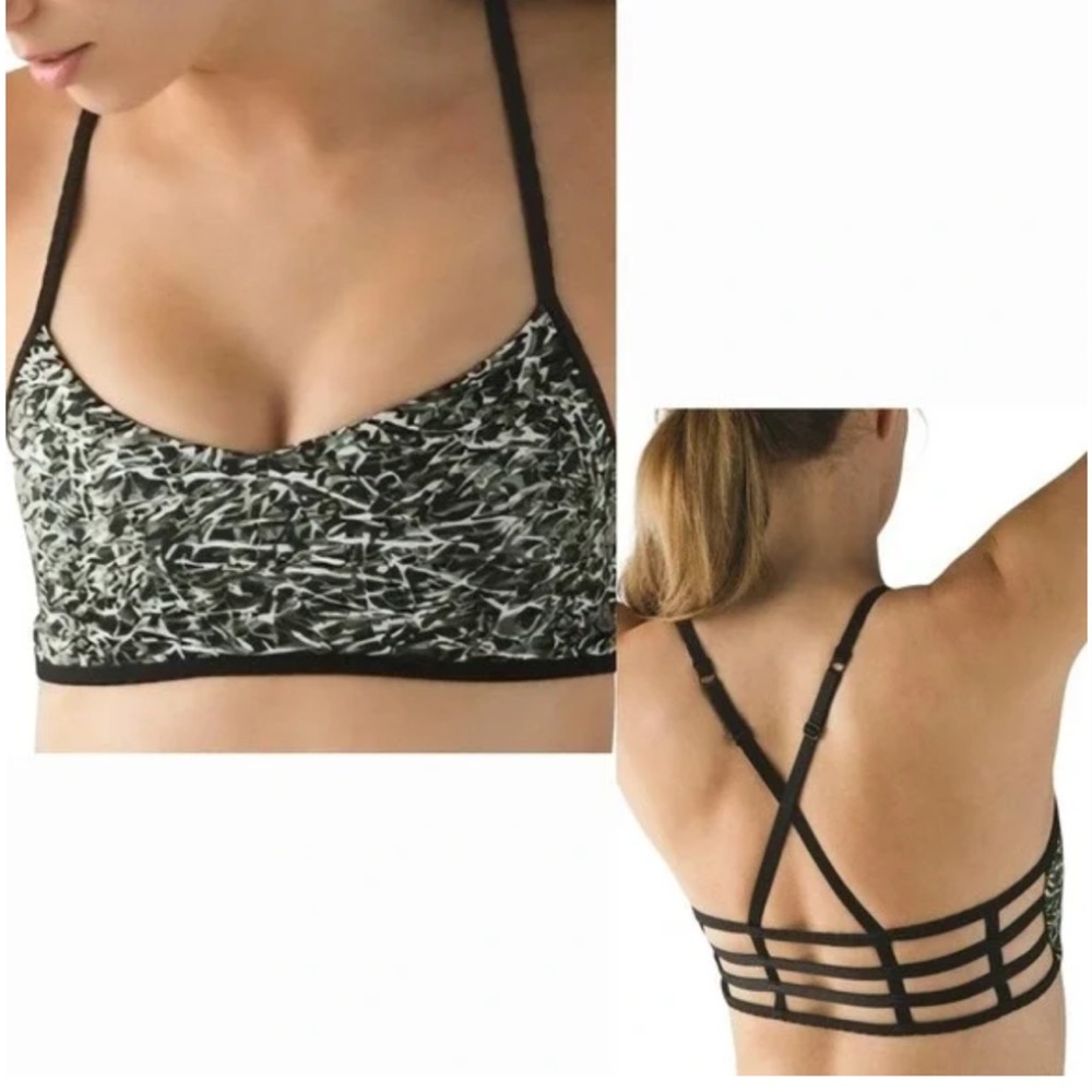 Lululemon Hot Spell Bra - Desert Olive Green‎ Black Ripple Size 10